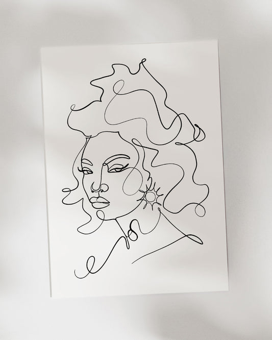Leo - One Line Zodiac Art Print
