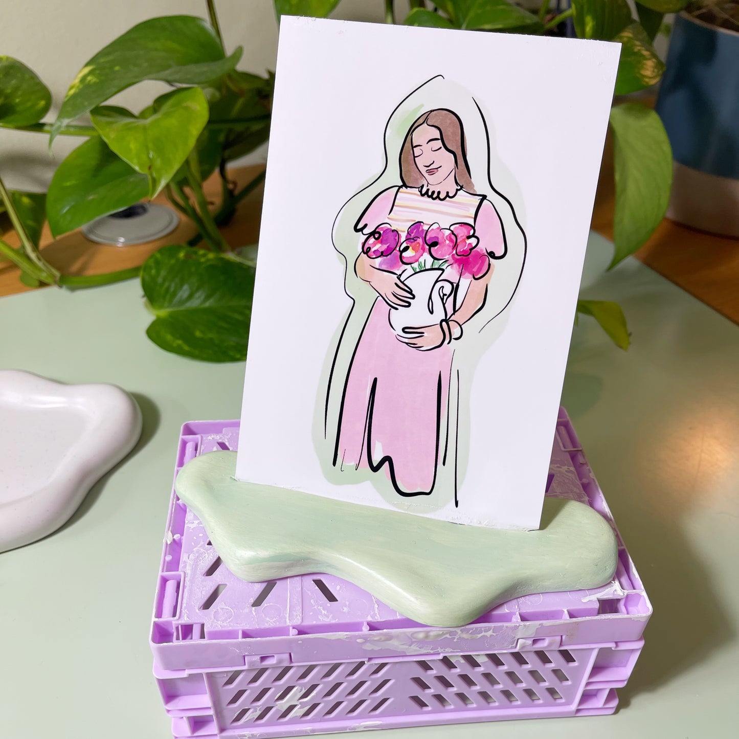Polaroid Portrait and Clay Stand