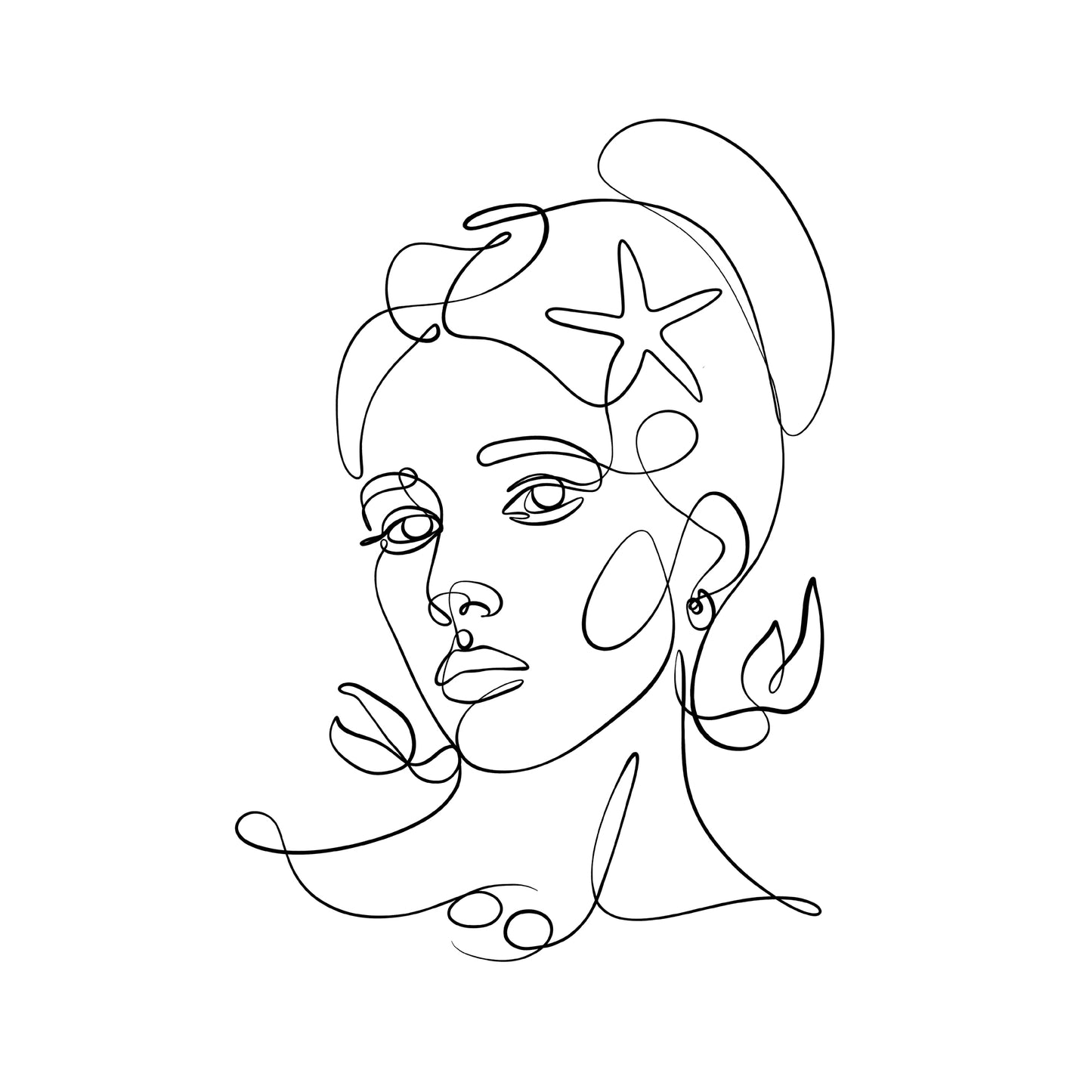 Cancer - One Line Zodiac Art Print