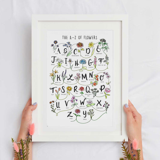 The Flowphabet - The A-Z of Flowers Art Print