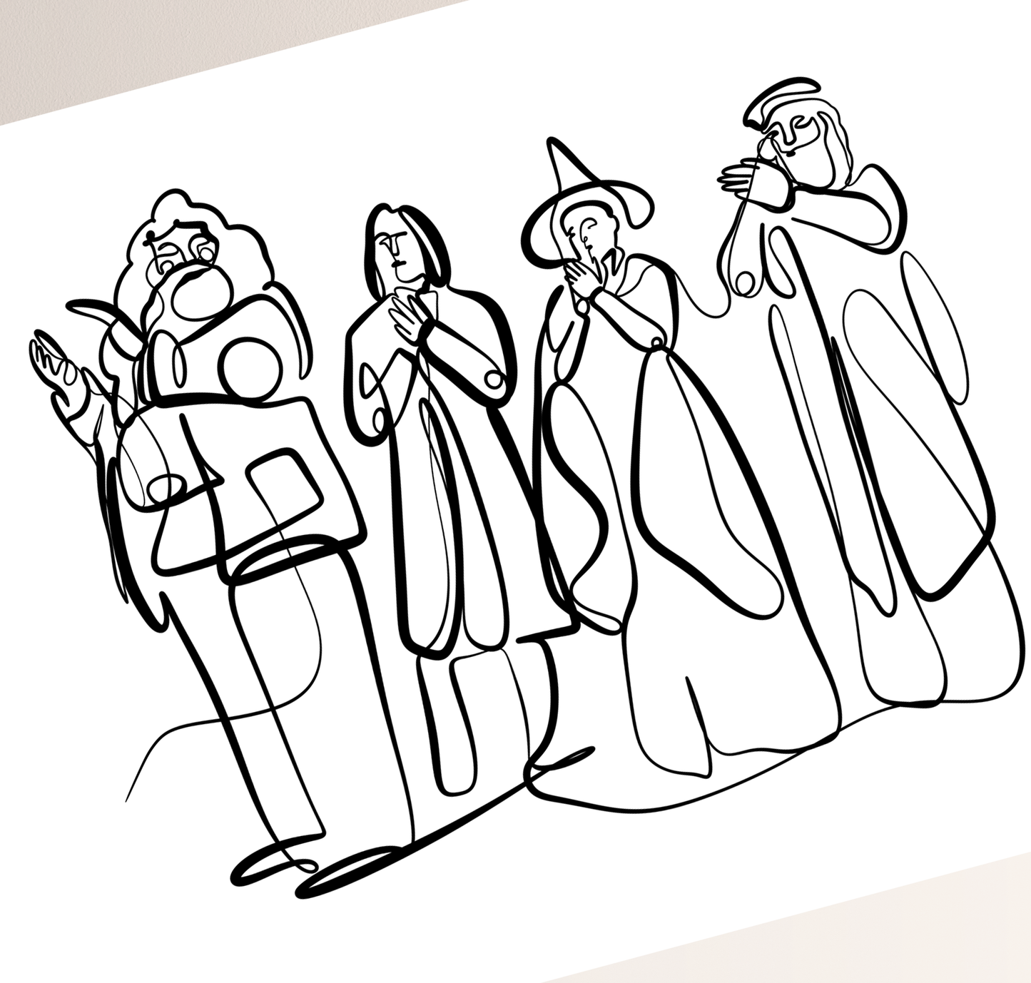 Hagrid, Snape, McGonagall and Dumbledore - Art Print