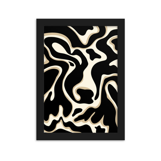 The Wavy Cow - Framed Art Print