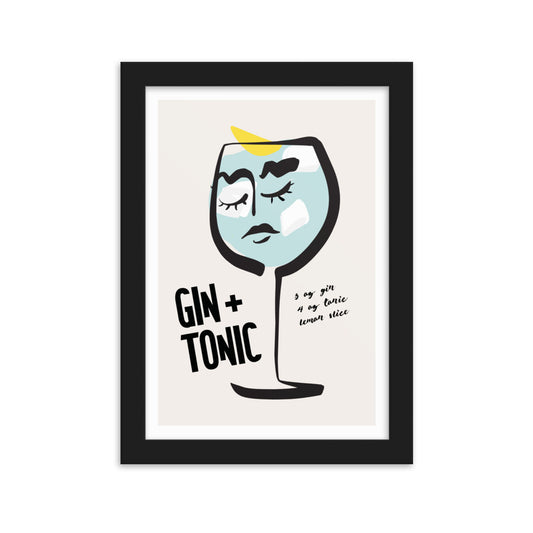 Gin and Tonic Cocktail Framed Art Print
