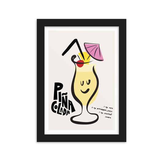 Pina Colada Cocktail Framed Art Print