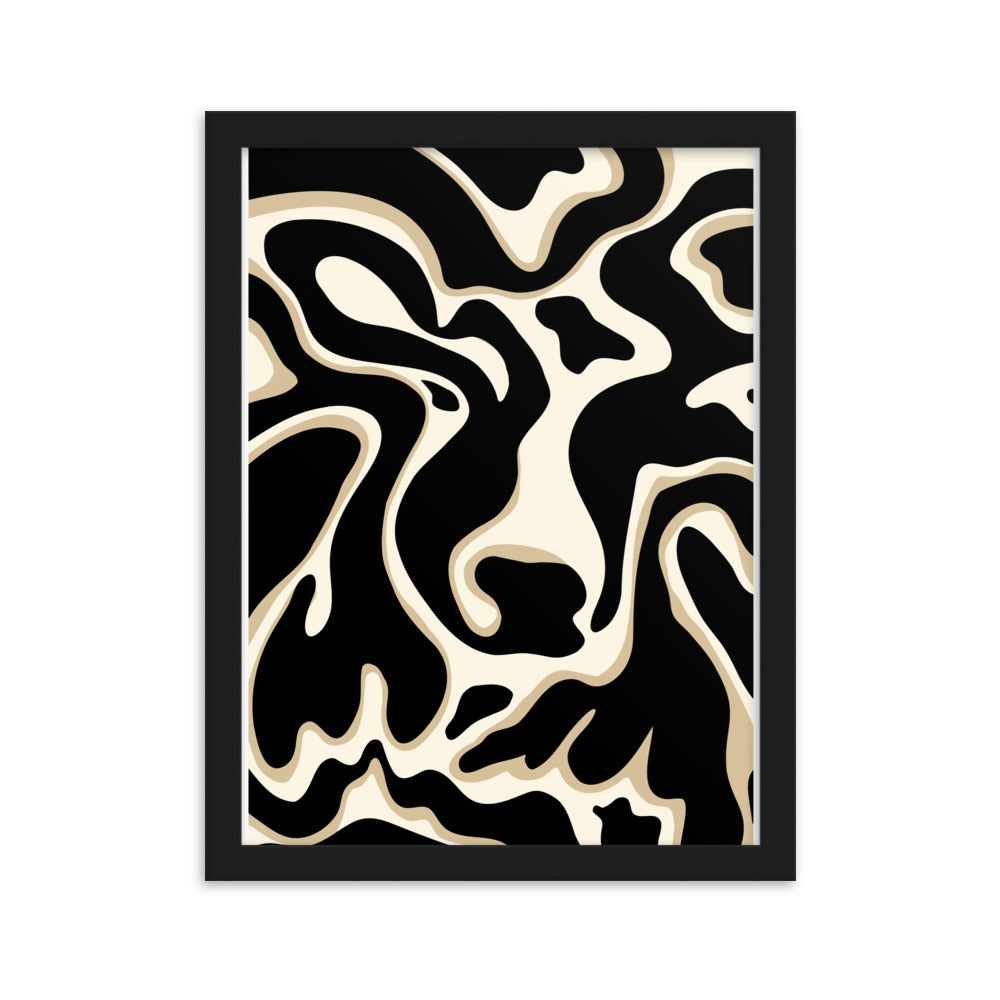 The Wavy Cow - Framed Art Print