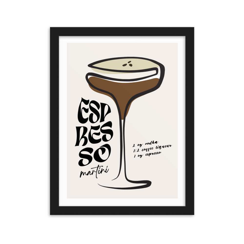 Espresso Martini Cocktail Framed Art Print
