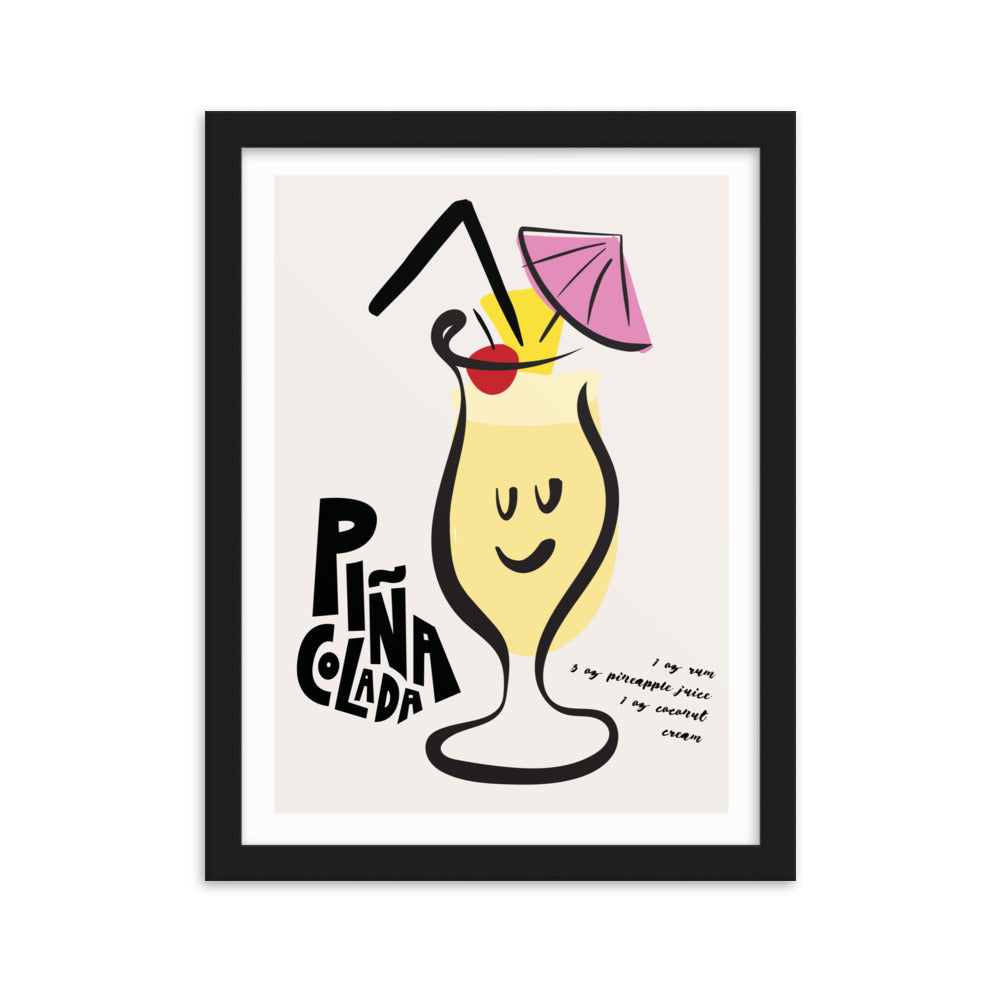Pina Colada Cocktail Framed Art Print