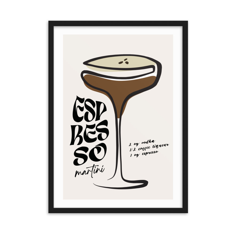 Espresso Martini Cocktail Framed Art Print