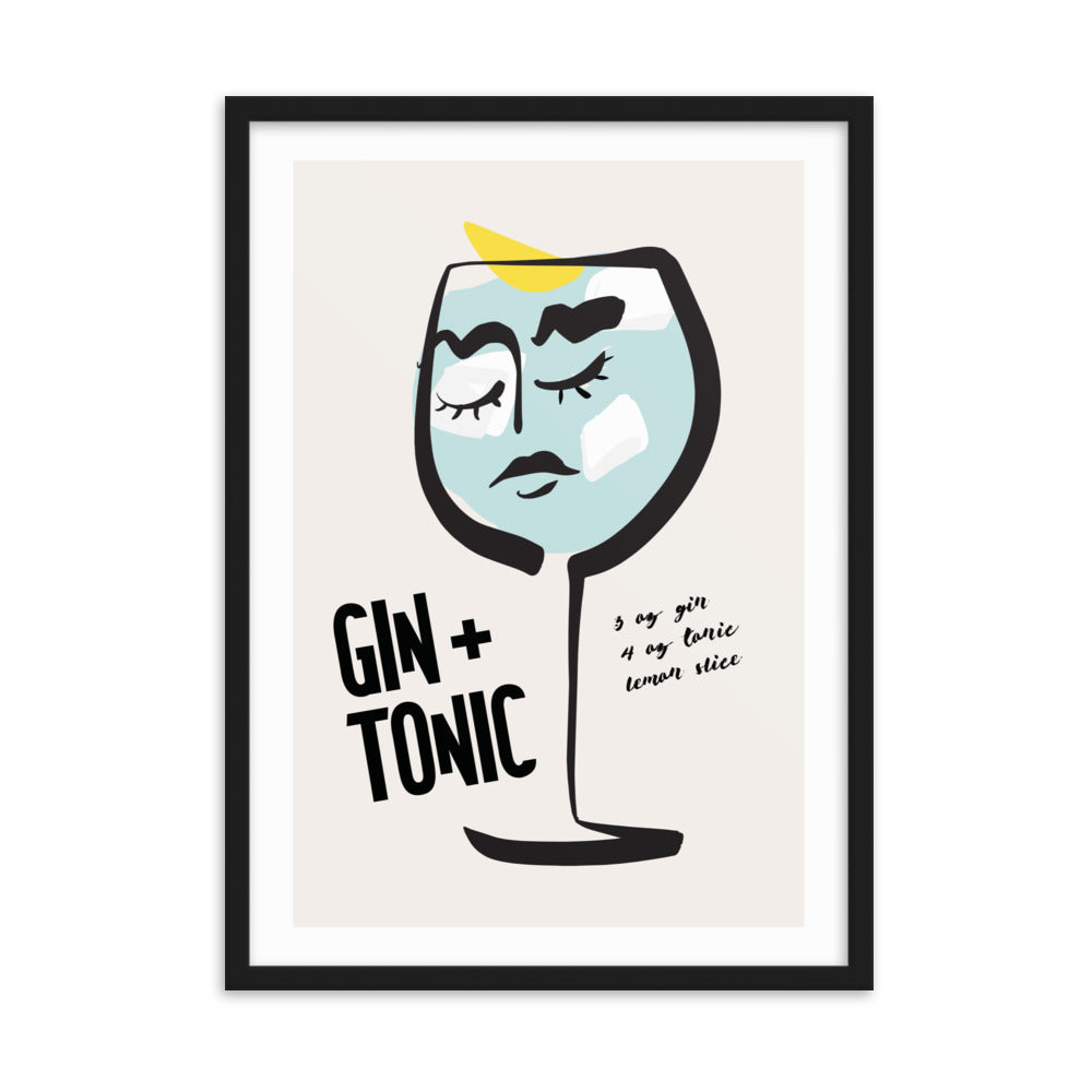 Gin and Tonic Cocktail Framed Art Print