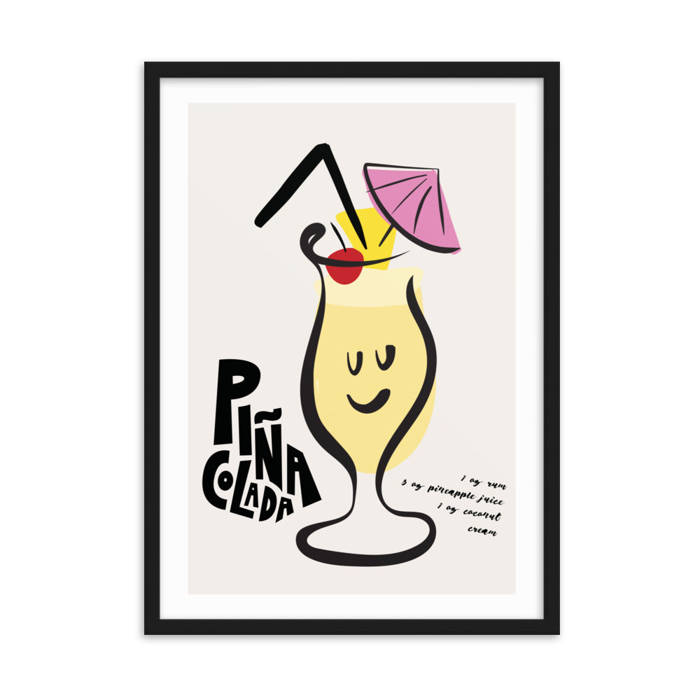 Pina Colada Cocktail Framed Art Print