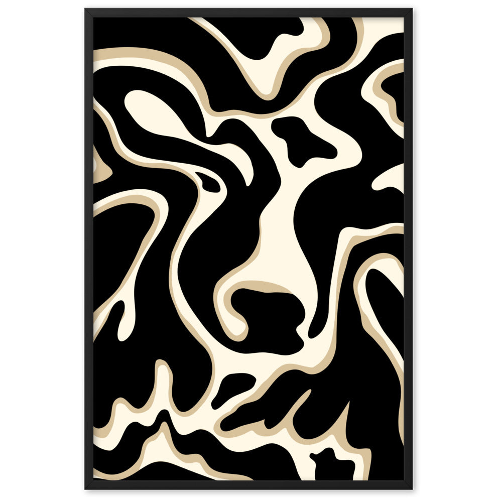 The Wavy Cow - Framed Art Print