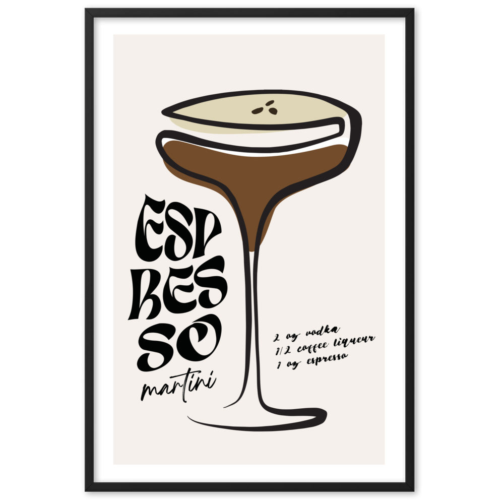 Espresso Martini Cocktail Framed Art Print