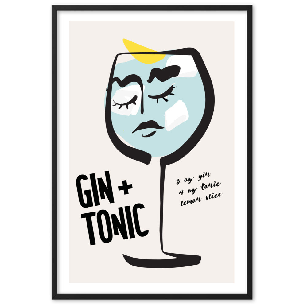 Gin and Tonic Cocktail Framed Art Print