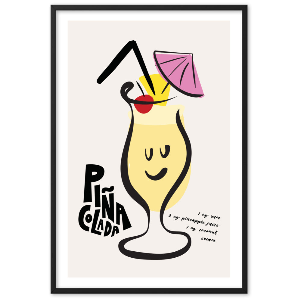 Pina Colada Cocktail Framed Art Print