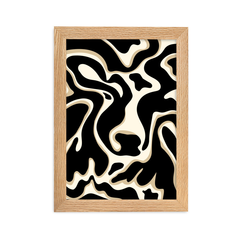 The Wavy Cow - Framed Art Print