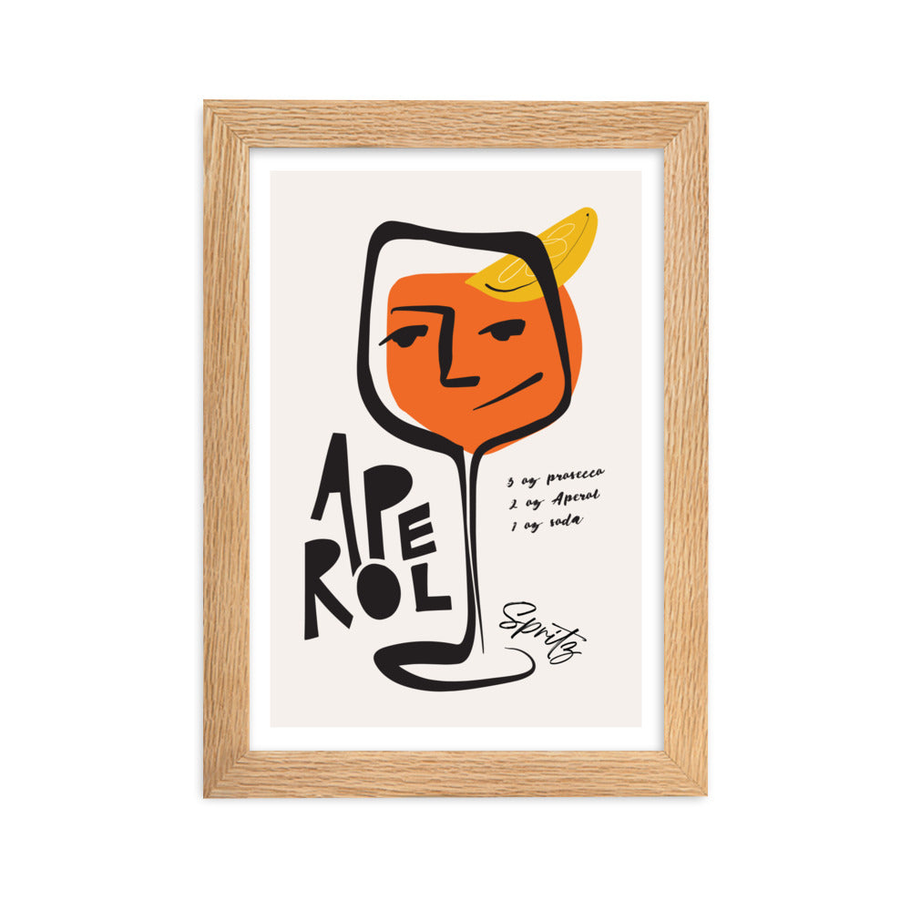 Aperol Spritz Cocktail Framed Art Print