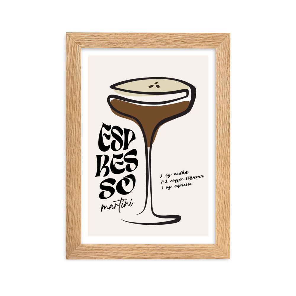 Espresso Martini Cocktail Framed Art Print