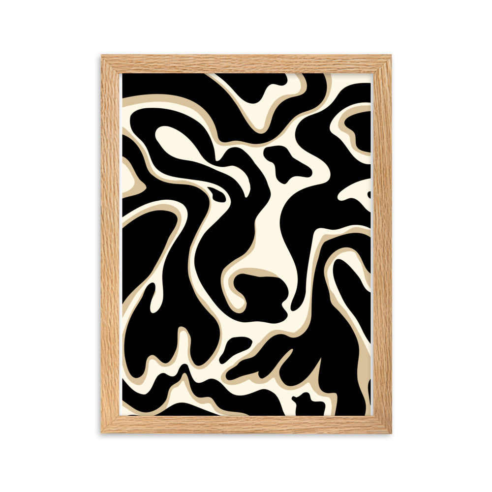 The Wavy Cow - Framed Art Print