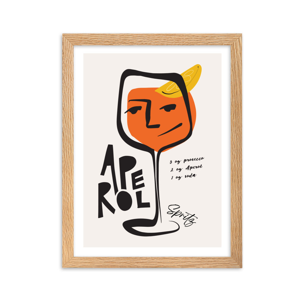 Aperol Spritz Cocktail Framed Art Print
