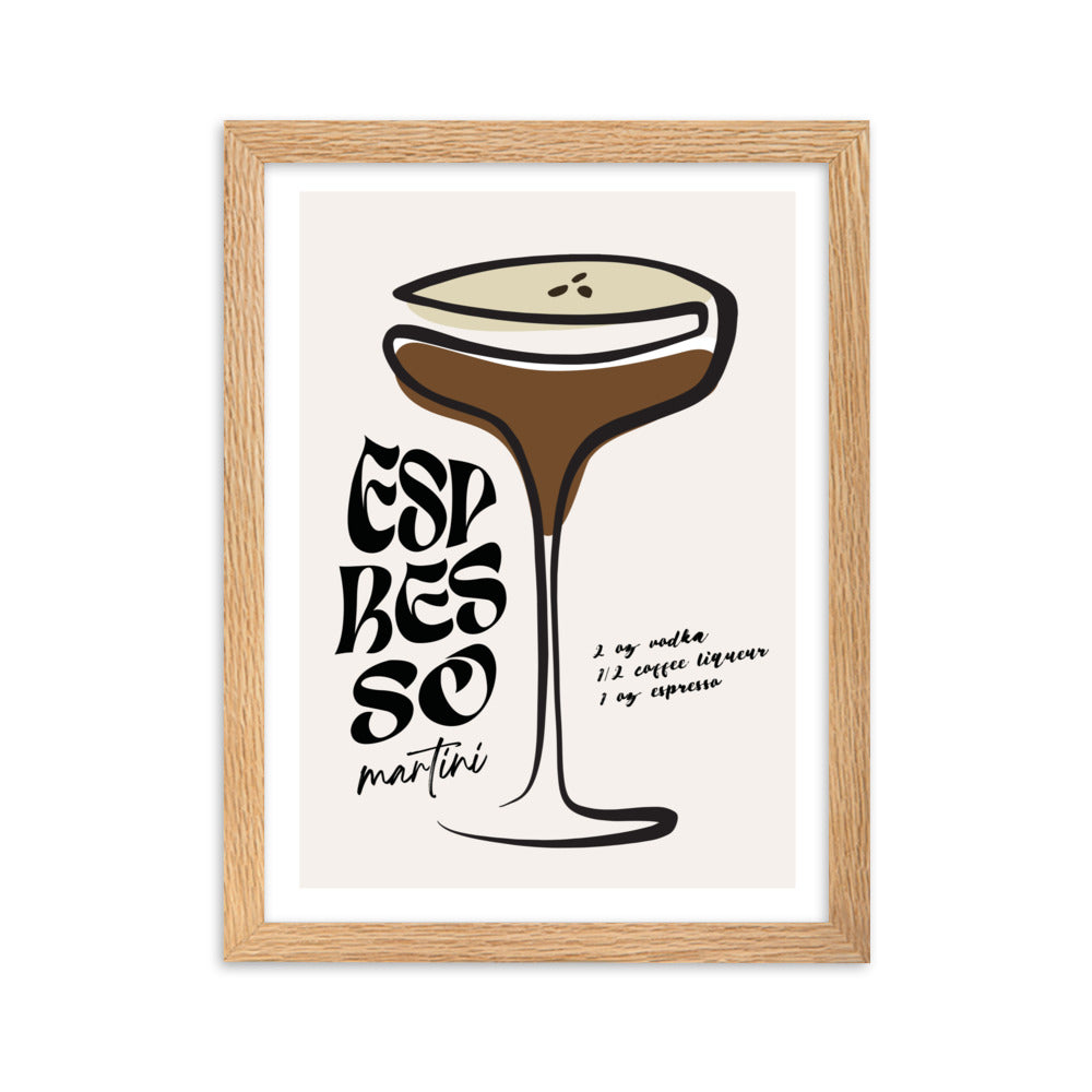 Espresso Martini Cocktail Framed Art Print