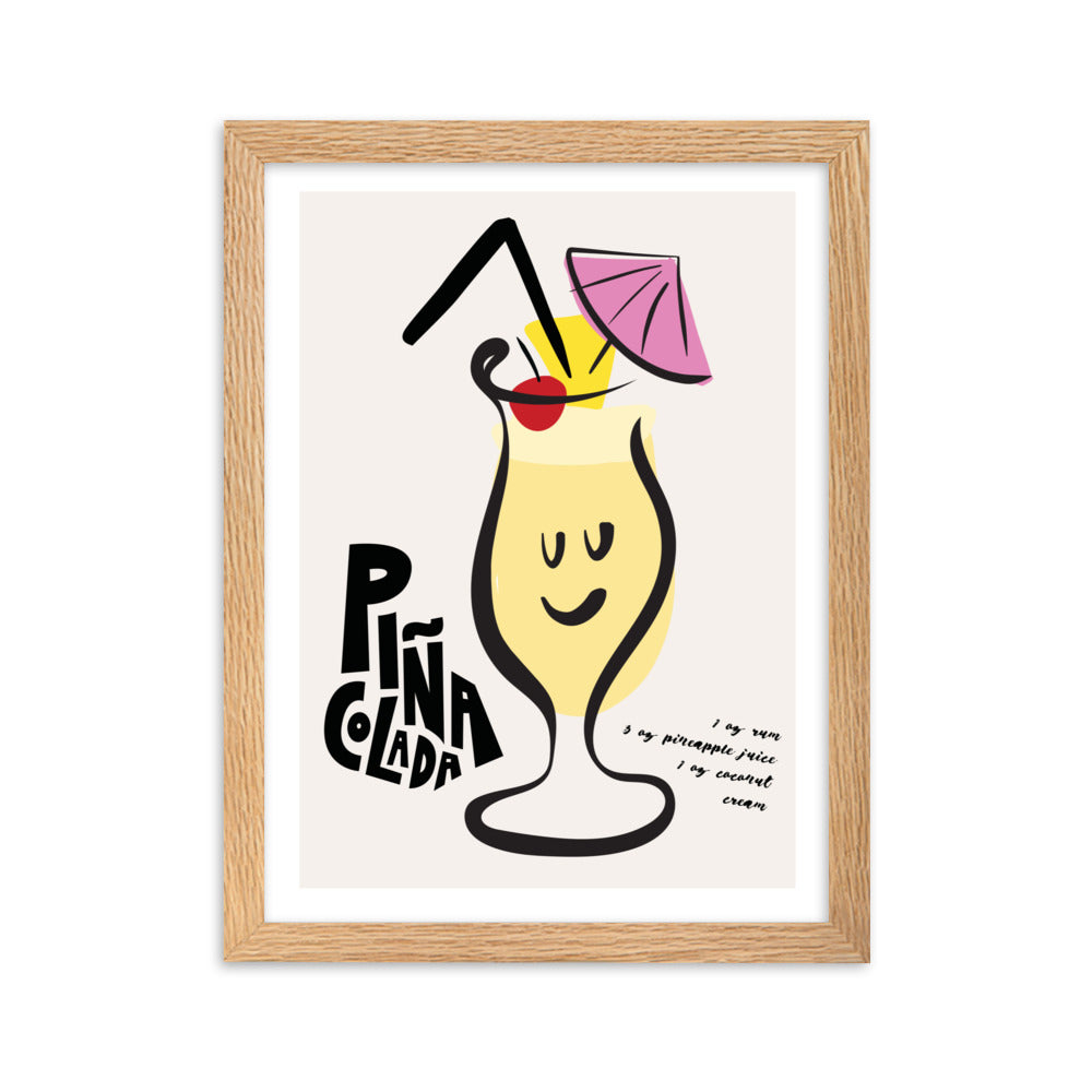 Pina Colada Cocktail Framed Art Print