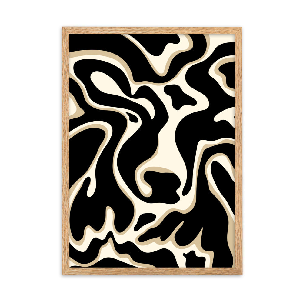 The Wavy Cow - Framed Art Print