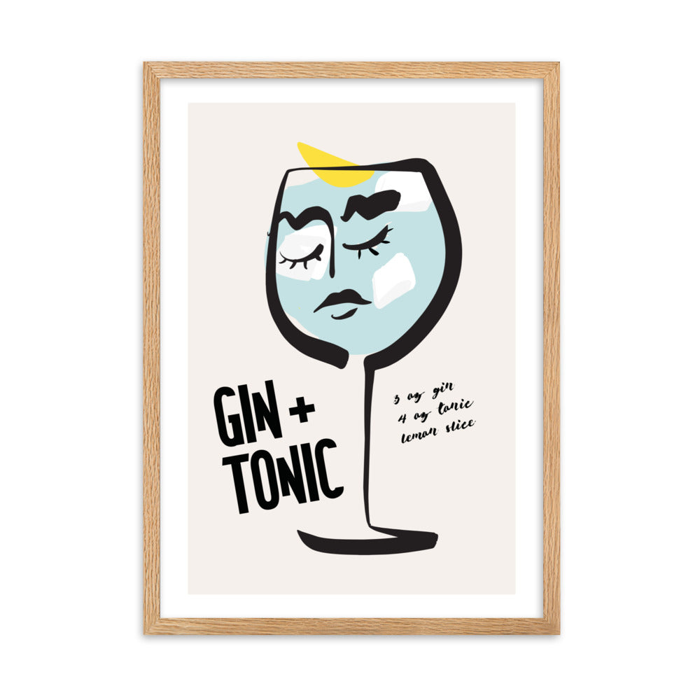 Gin and Tonic Cocktail Framed Art Print