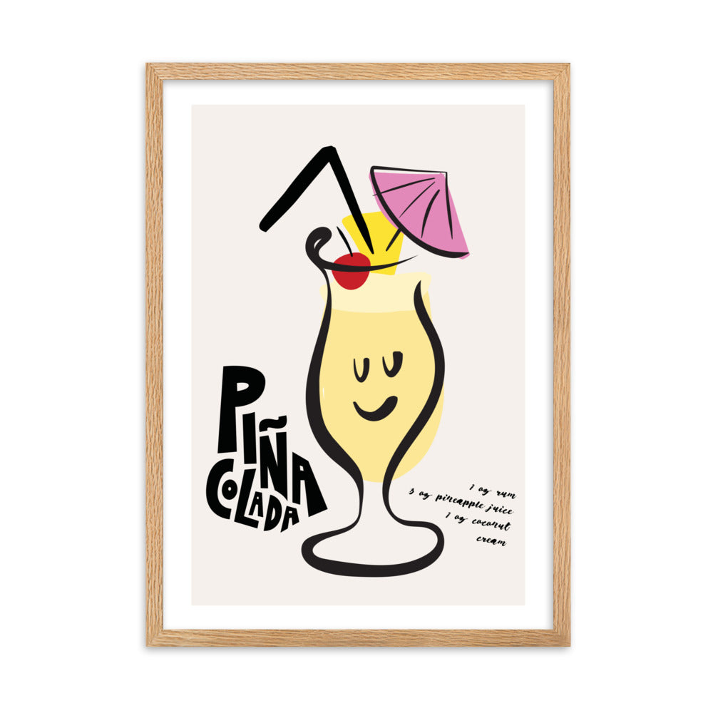 Pina Colada Cocktail Framed Art Print