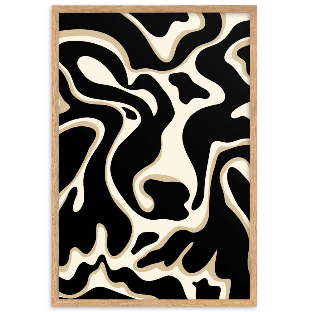 The Wavy Cow - Framed Art Print