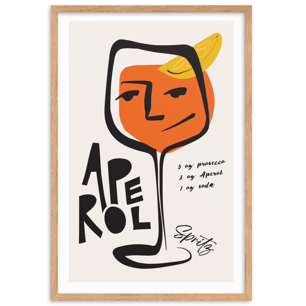 Aperol Spritz Cocktail Framed Art Print