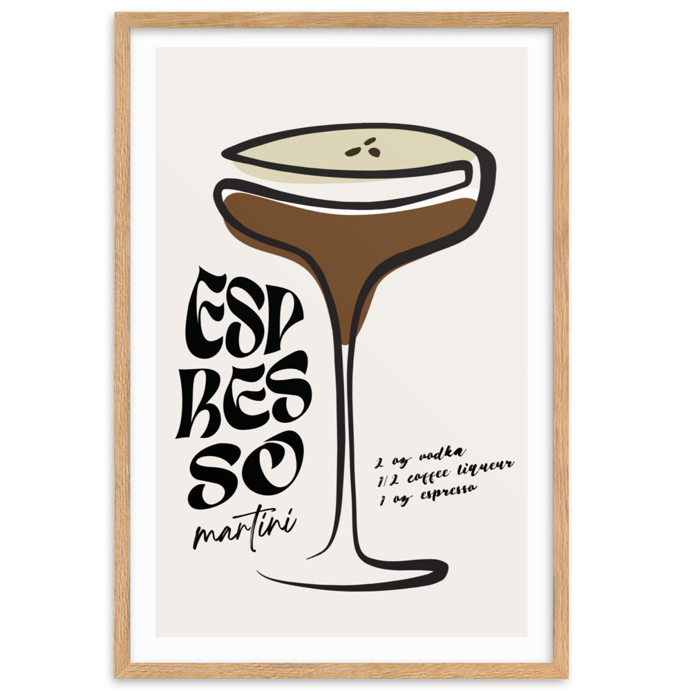 Espresso Martini Cocktail Framed Art Print