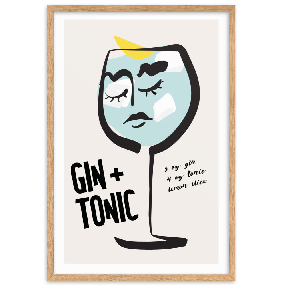 Gin and Tonic Cocktail Framed Art Print