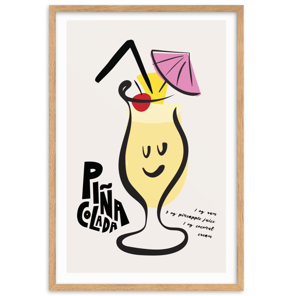 Pina Colada Cocktail Framed Art Print