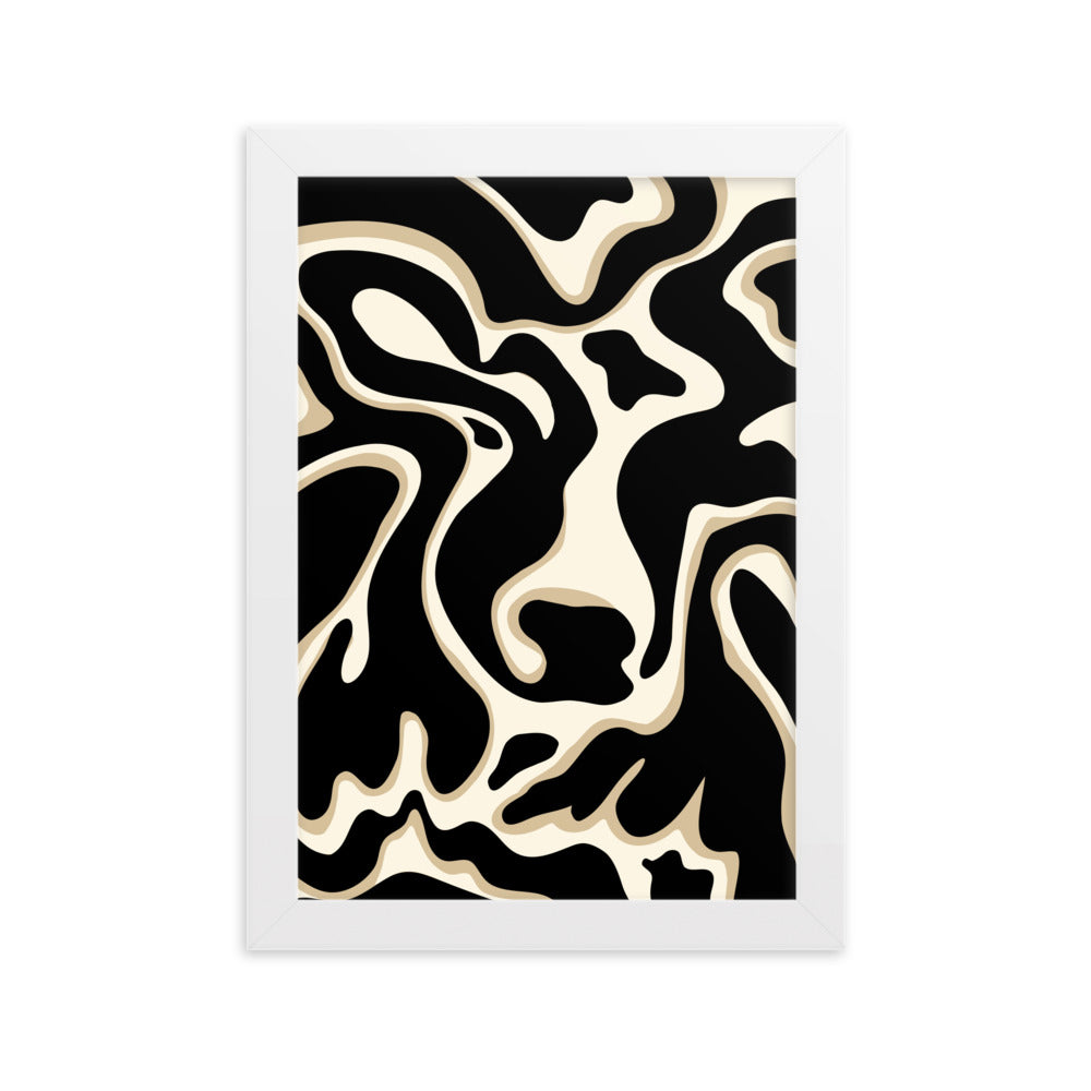 The Wavy Cow - Framed Art Print