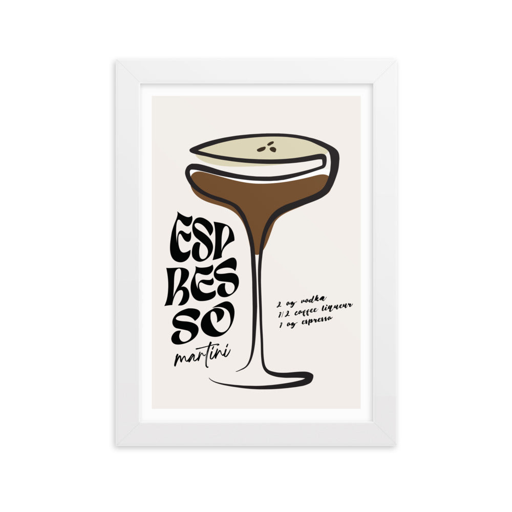 Espresso Martini Cocktail Framed Art Print