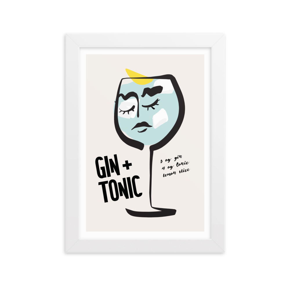 Gin and Tonic Cocktail Framed Art Print