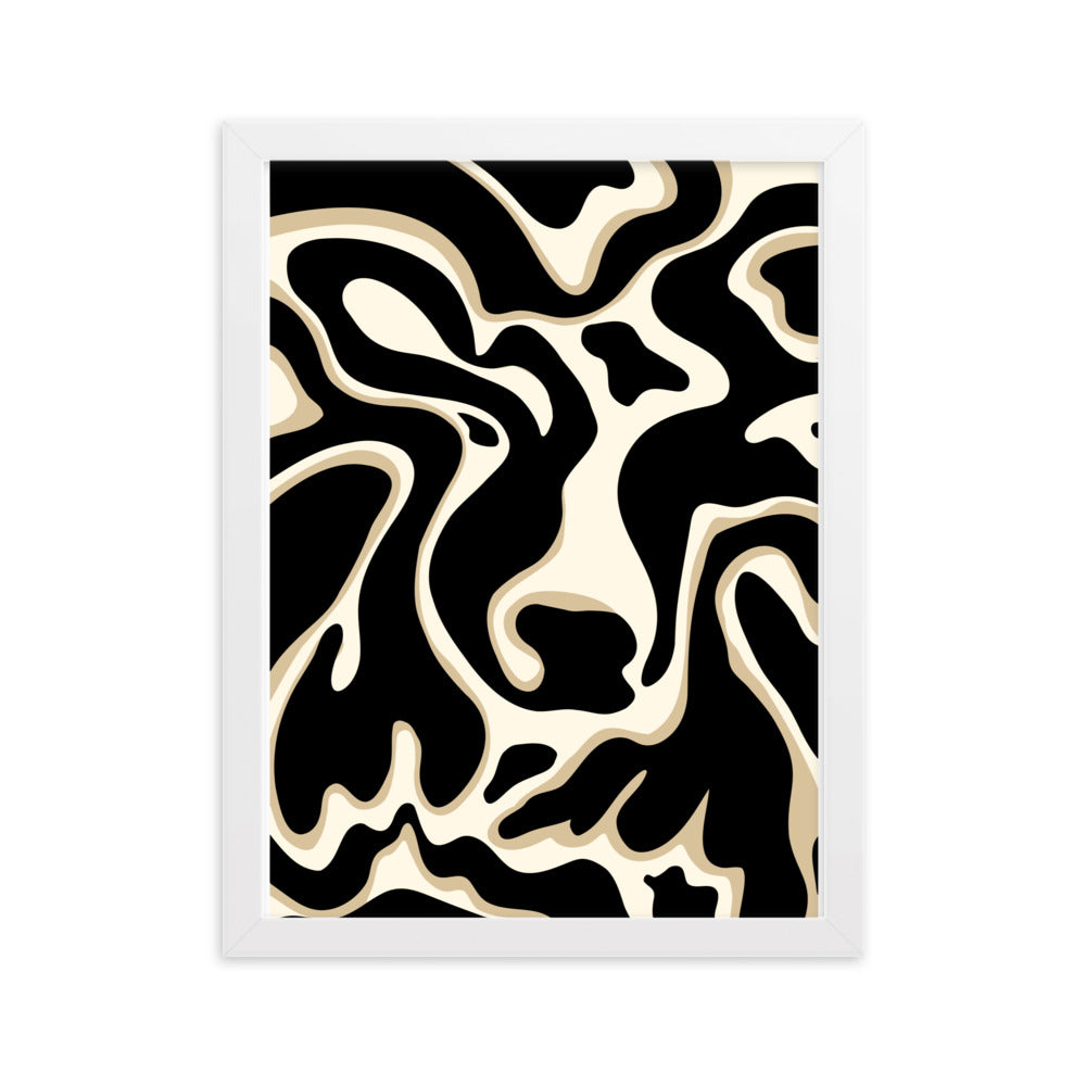 The Wavy Cow - Framed Art Print