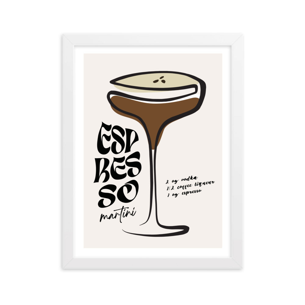 Espresso Martini Cocktail Framed Art Print