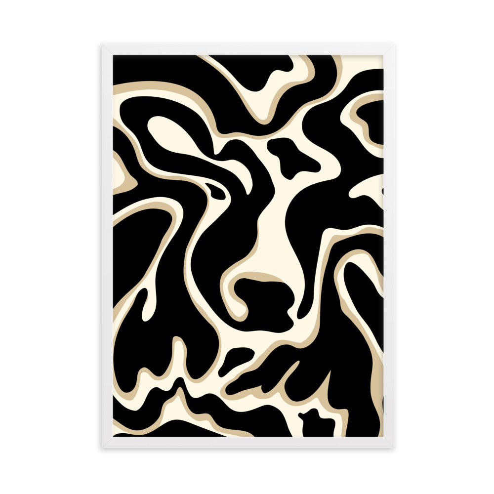 The Wavy Cow - Framed Art Print