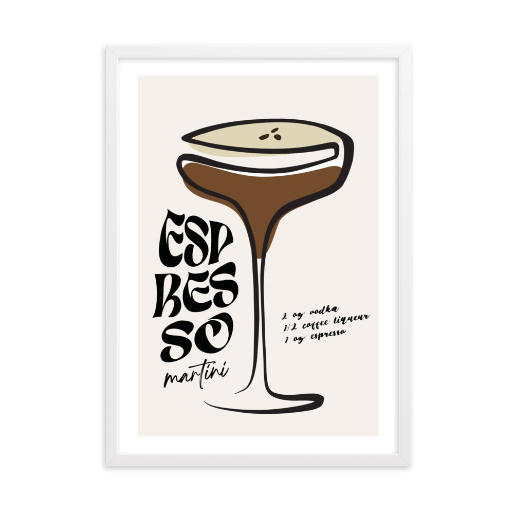 Espresso Martini Cocktail Framed Art Print