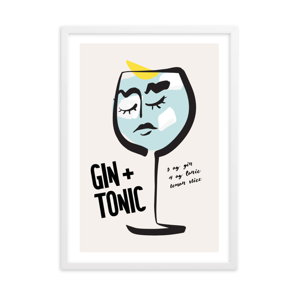 Gin and Tonic Cocktail Framed Art Print