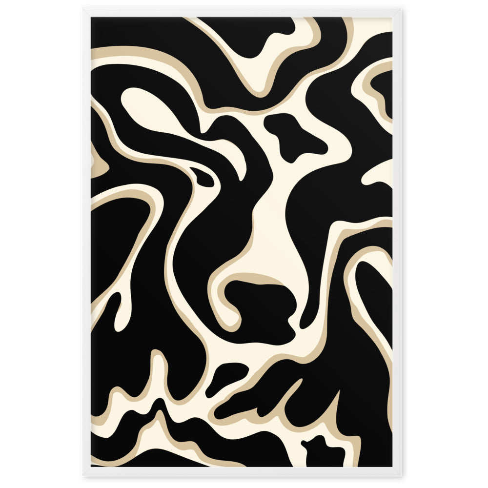 The Wavy Cow - Framed Art Print