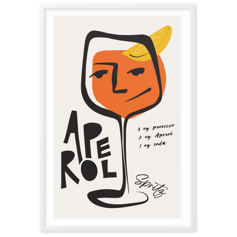 Aperol Spritz Cocktail Framed Art Print