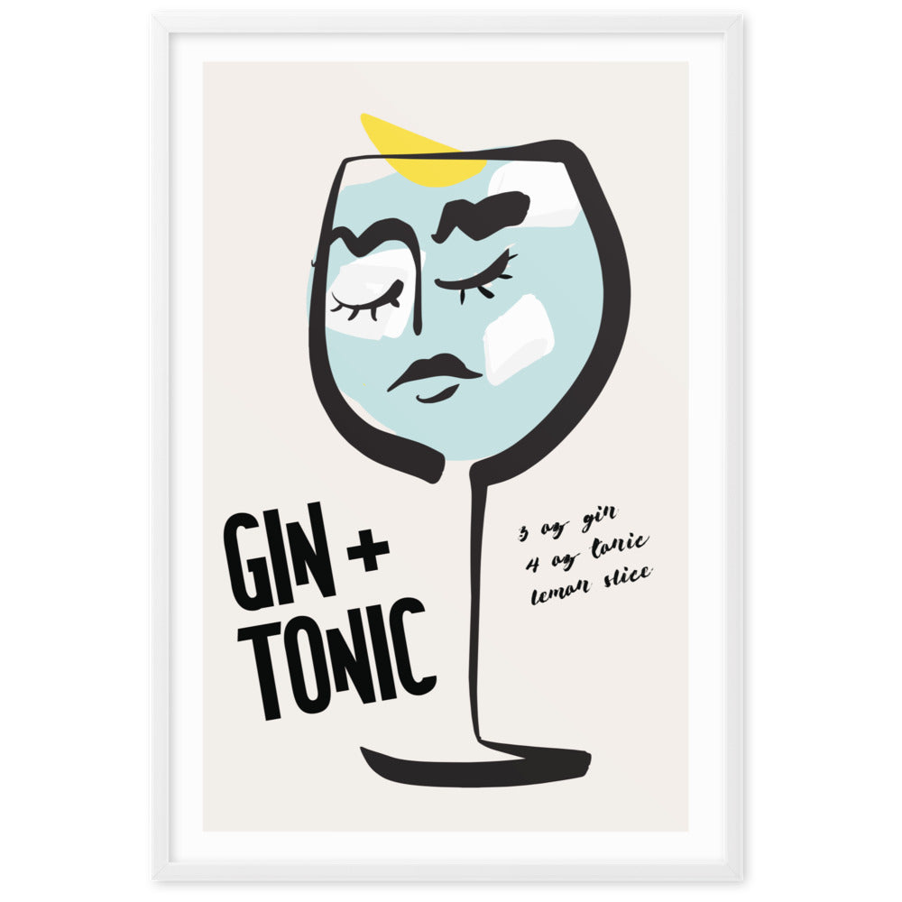 Gin and Tonic Cocktail Framed Art Print