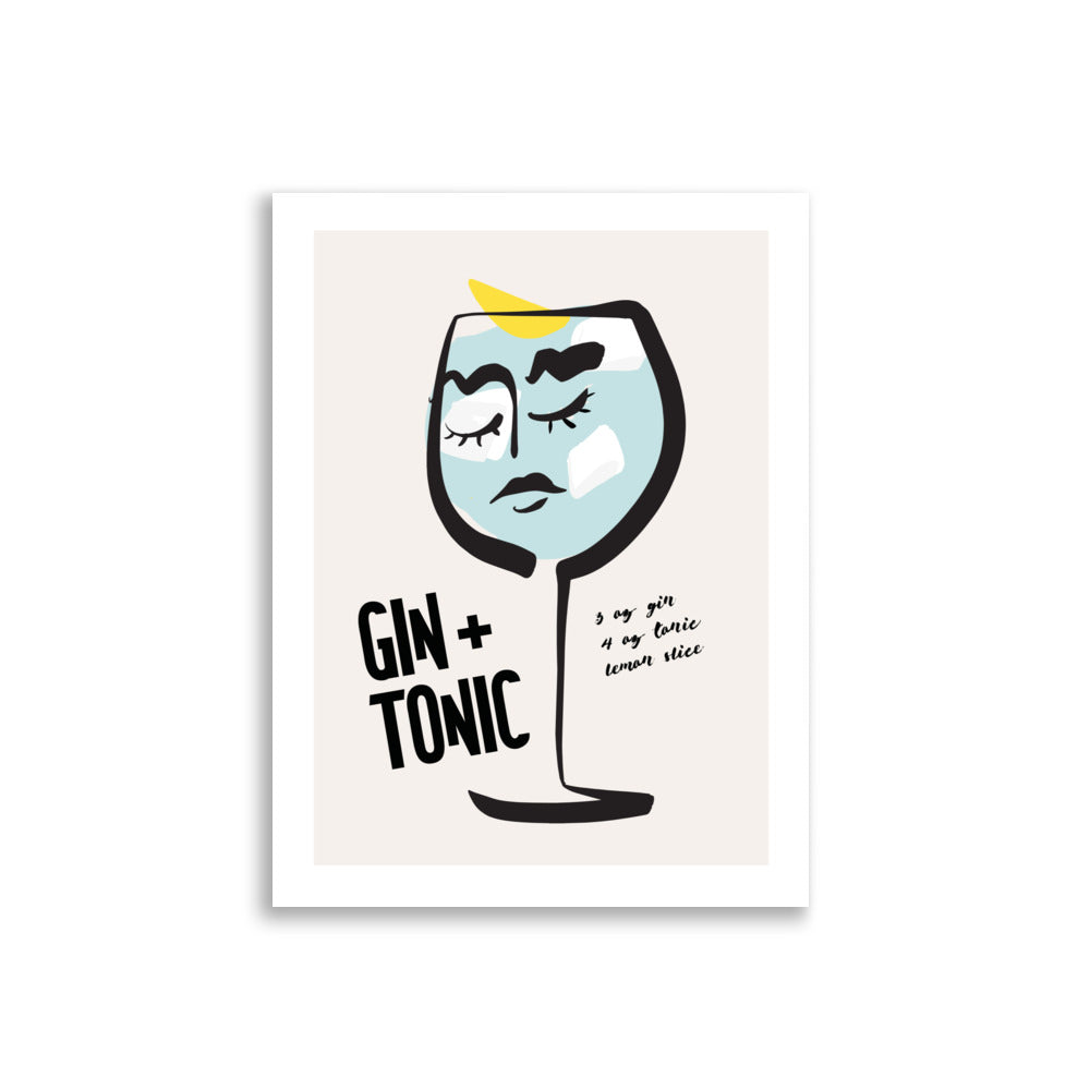 Gin and Tonic Cocktail Poster Print
