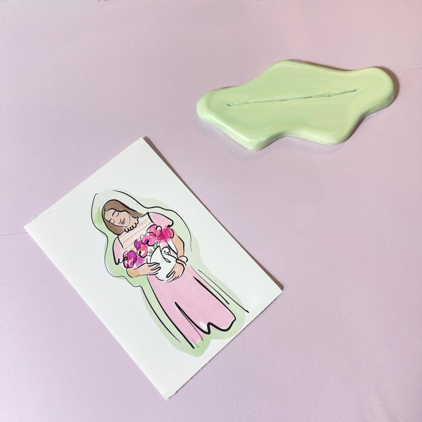 Polaroid Portrait and Clay Stand