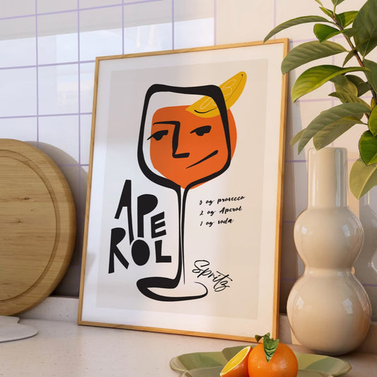 Aperol Spritz Cocktail Poster Print