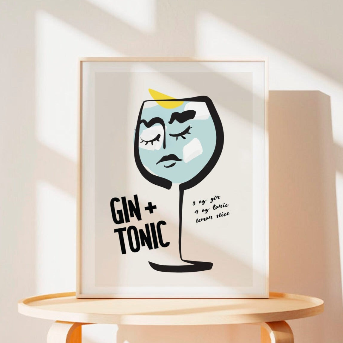 Gin and Tonic Cocktail Poster Print