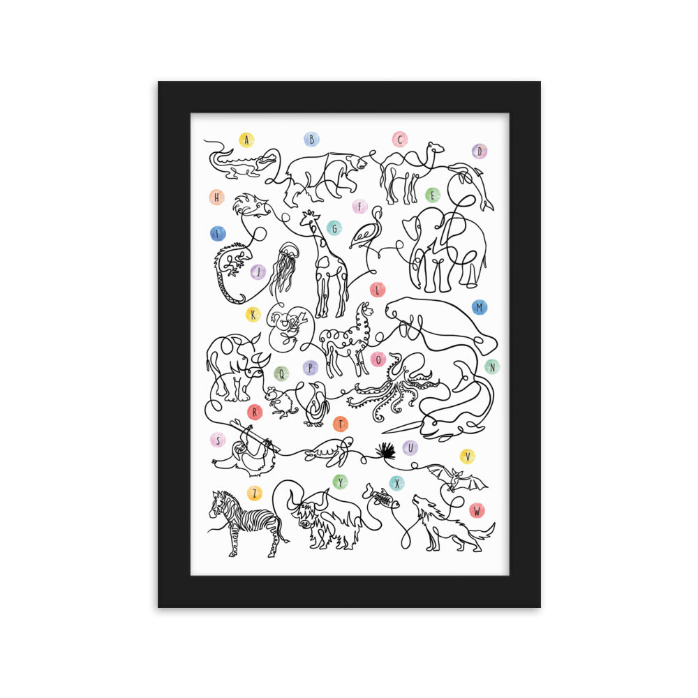 The Animal Alphabet - Framed Art Print