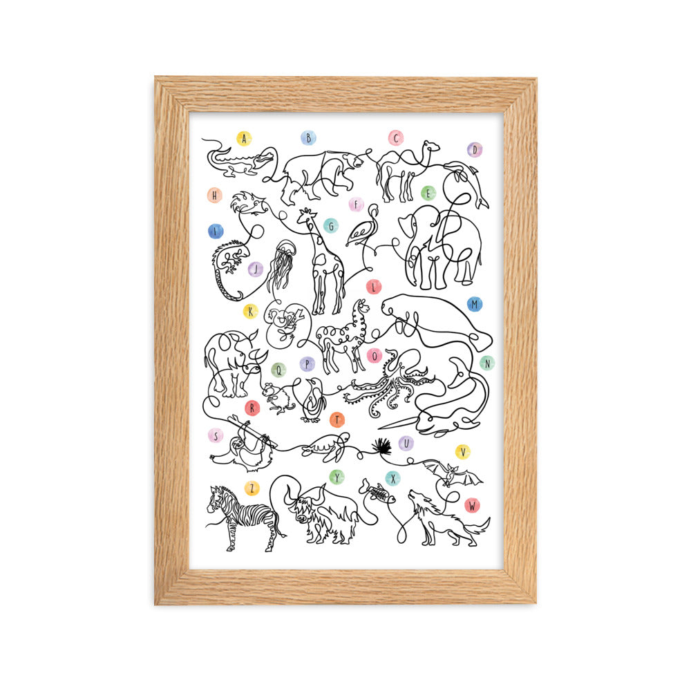 The Animal Alphabet - Framed Art Print
